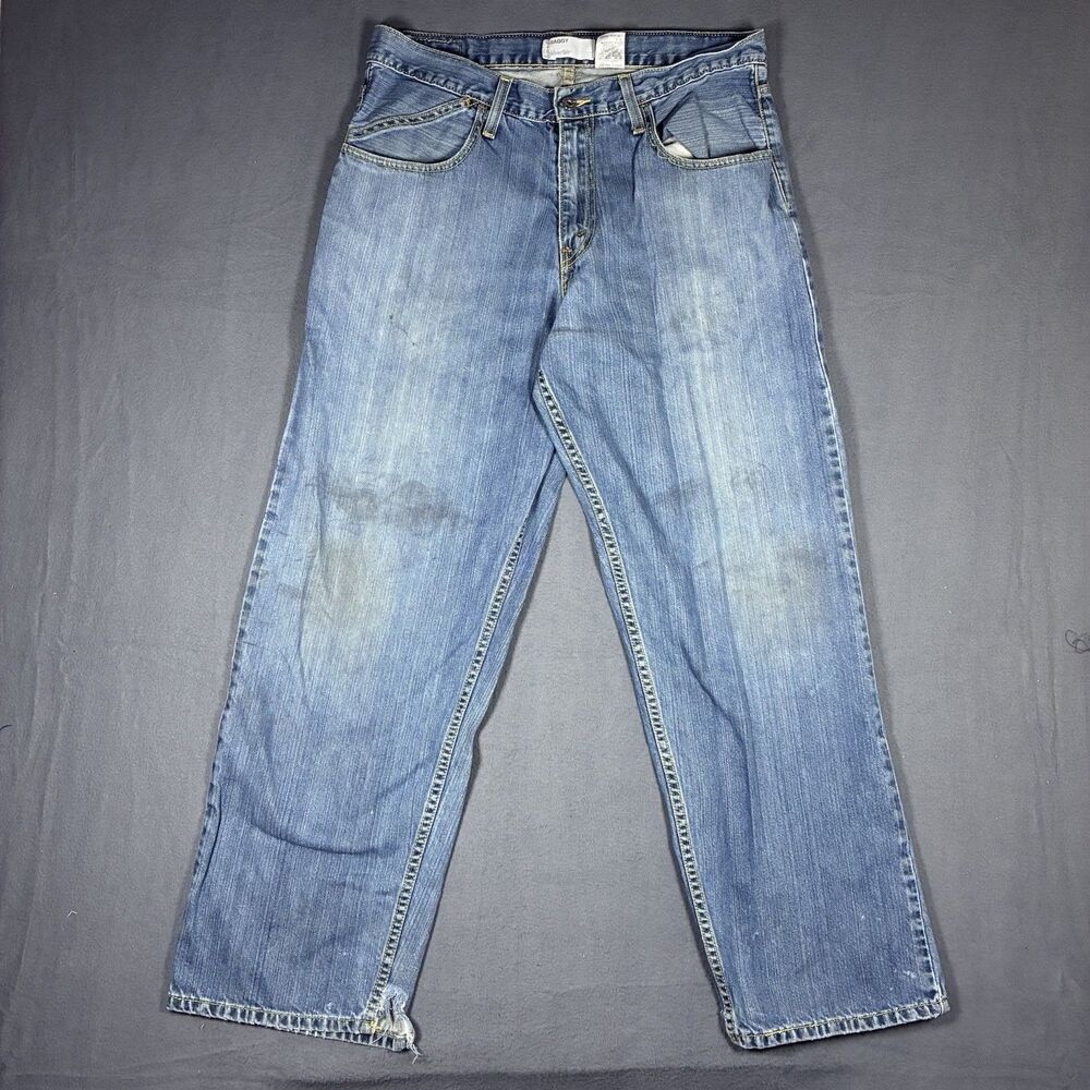 Vintage Levis Silvertab Loose Fit Baggy 90s 34x32 Blue Jeans Made In USA Skater